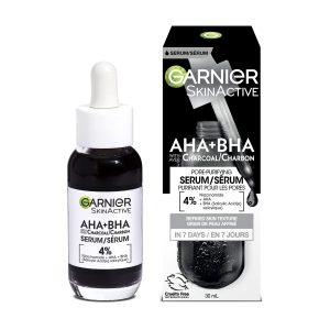 Garnier Pure Active AHA + BHA Charcoal Anti-Blemish Serum 30ml